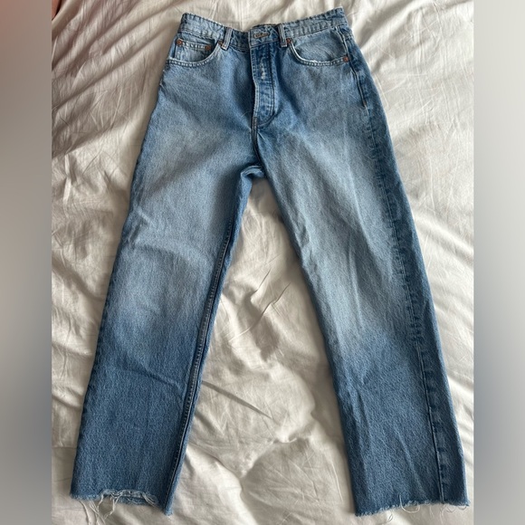 Zara Jeans Zara High Waisted Straight Leg Jeans Poshmark